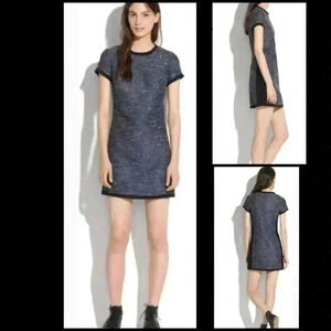 Madewell Shimmerweave Blue Metallic Tee Tweed Dress Size 0 New!